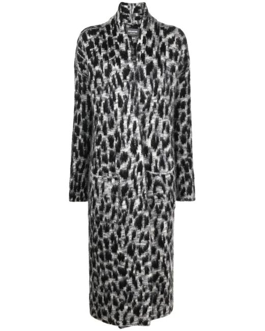 Zadig & Voltaire Black Leopard-Print Cardigan Coat