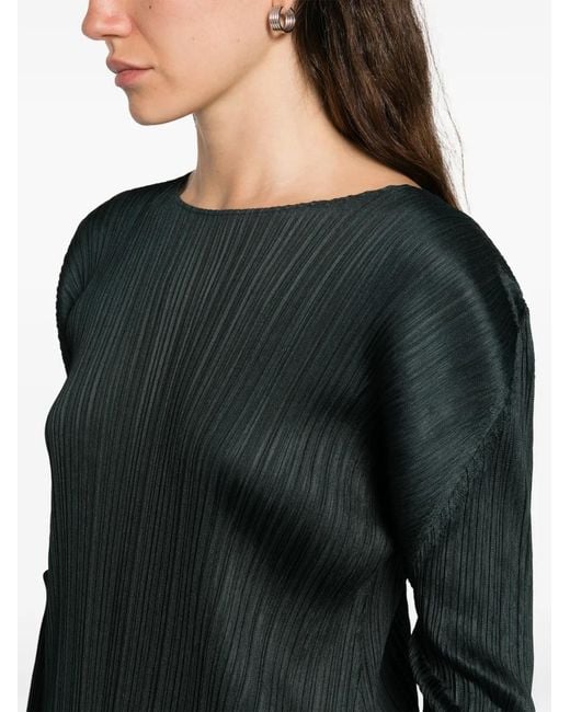Pleats Please Issey Miyake Green Pleated Midi Dress