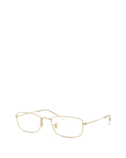 Ray-Ban White Rectangle-Frame Glasses