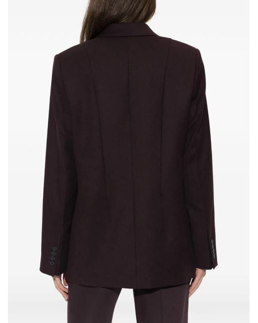 Victoria Beckham Blue Double-Vent Wool Blazer