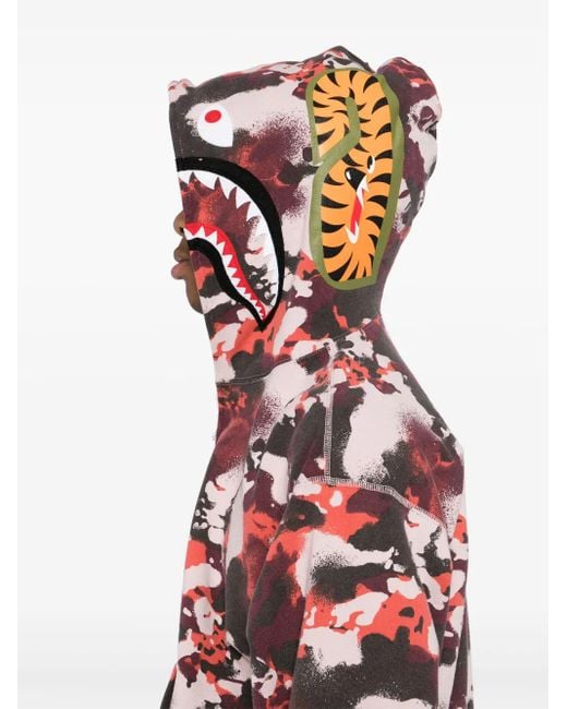 A Bathing Ape Hoodie mit Print in Red für Herren