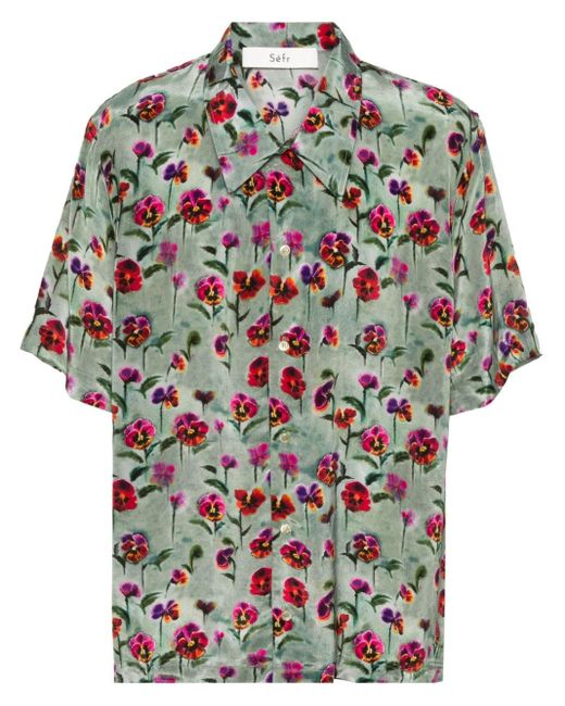 Séfr Noam Hemd mit Blumen-Print in Gray für Herren