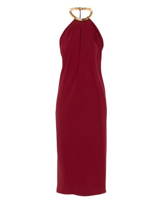 Gucci Zijden Crêpe Midi-Jurk in het Red