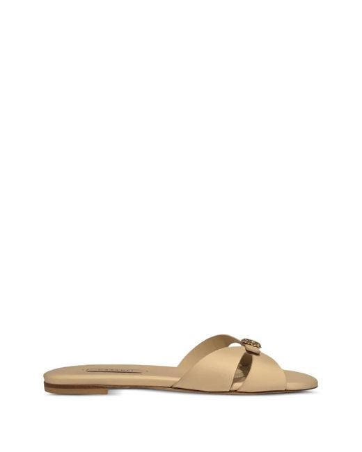 Casadei Metallic Jane Buckle-Detail Cut-Out Sandals