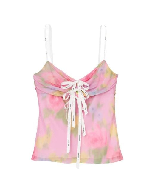 Marc Jacobs Pink Blurred Floral-Print Top