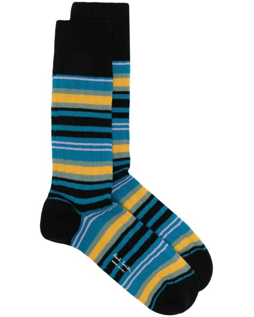 Paul Smith Blue Striped Ankle Socks for men