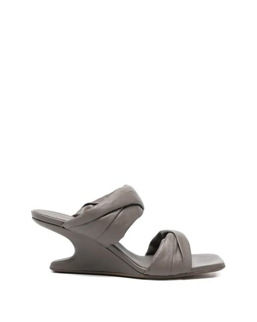 Rick Owens White Twisted Lambskin Sandals
