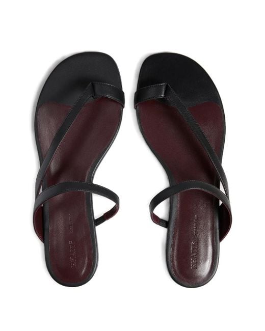Khaite White Aimee Leather Flat Sandals