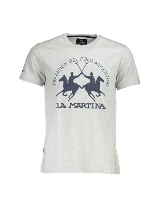 La Martina White Graphic-Print T-Shirt for men