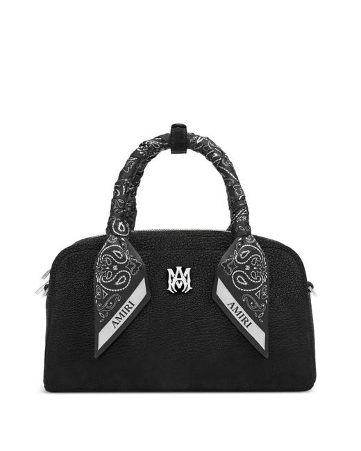 Amiri Black Bowling Logo-Plaque Tote Bag
