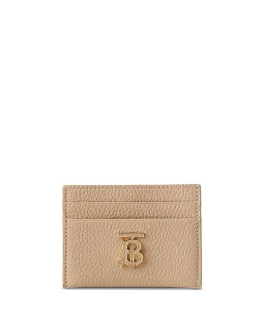 Burberry Natural Grained-leather Tb Card Holder