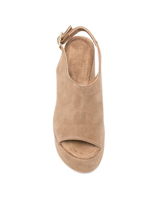 CURIOSITÉ Brown Suede Platform Sandals