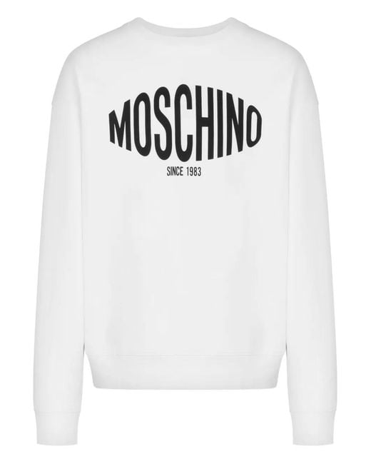 Moschino White Logo-Print Sweatshirt for men