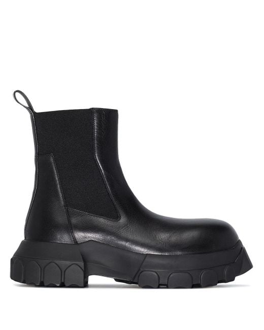 Rick Owens Beatle Bozo Tractor Leather Boots in Black - Lyst