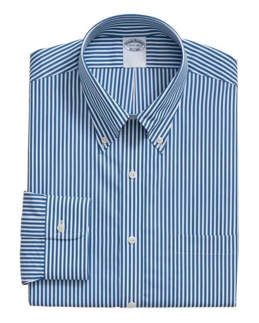 Brooks Brothers Blue Striped Button-Down Collar Shirt for men