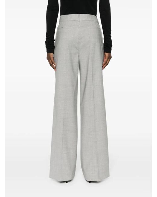 P.A.R.O.S.H. Gray P.A.R.O..H. Lillie Pressed-Crease Wide-Leg Pants