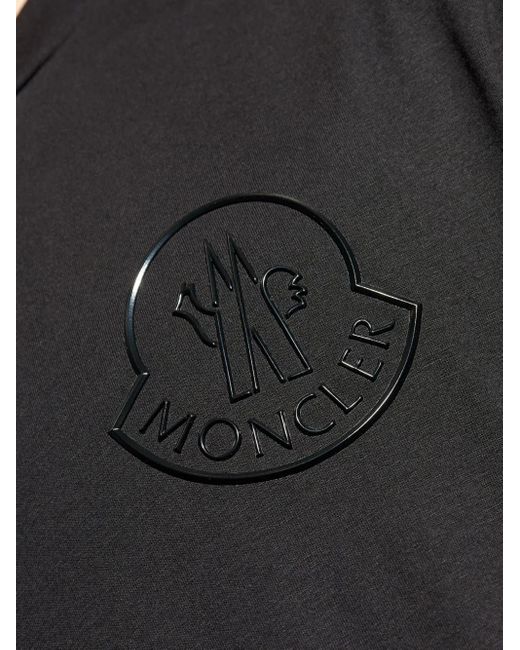 Moncler T-Shirt Met Logo-Reliëf in het Black voor heren