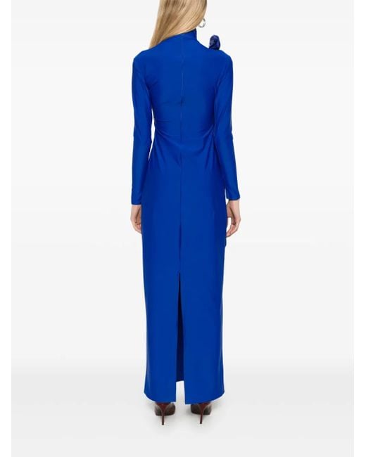 Atu Body Couture Blue Draped-Detail Maxi Dress