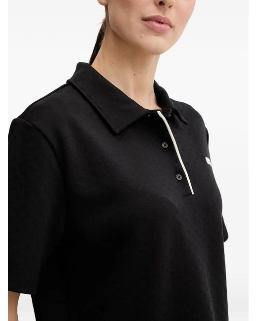 Guess Black Logo-Patch Polo Top