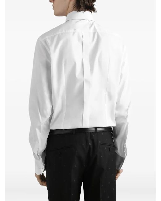 Dolce & Gabbana White Long-Sleeve Button-Up Shirt for men