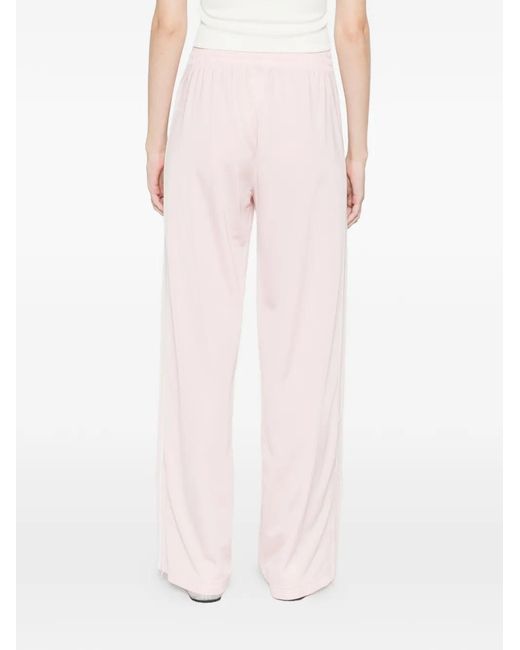Adidas Pink Logo-Embroidered Track Pants