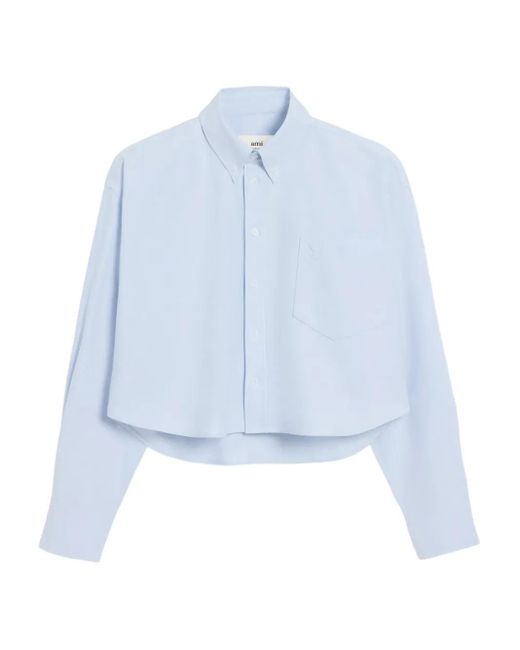 Camicia Oxford Crop di AMI in Blue