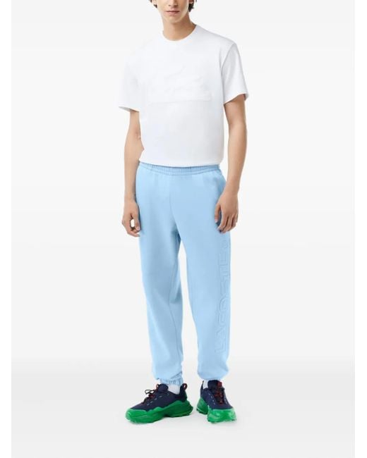 Lacoste Blue Embossed-Logo Track-Pants for men