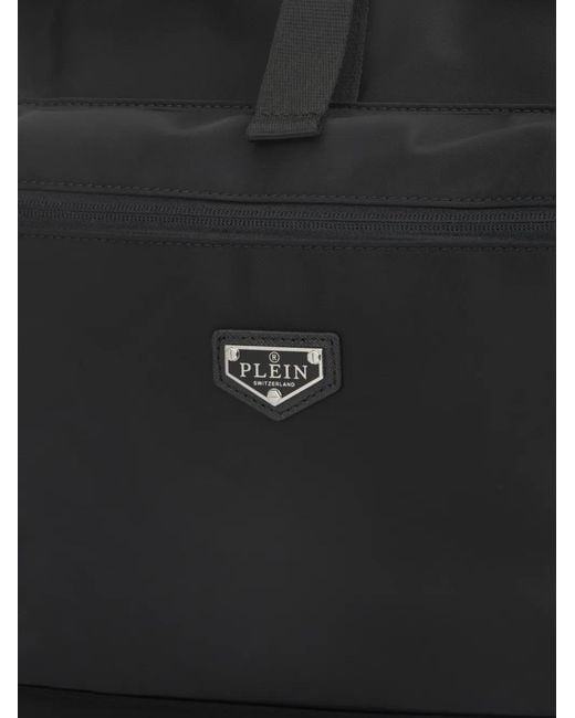 Philipp Plein Black Nylon Box Backpack for men