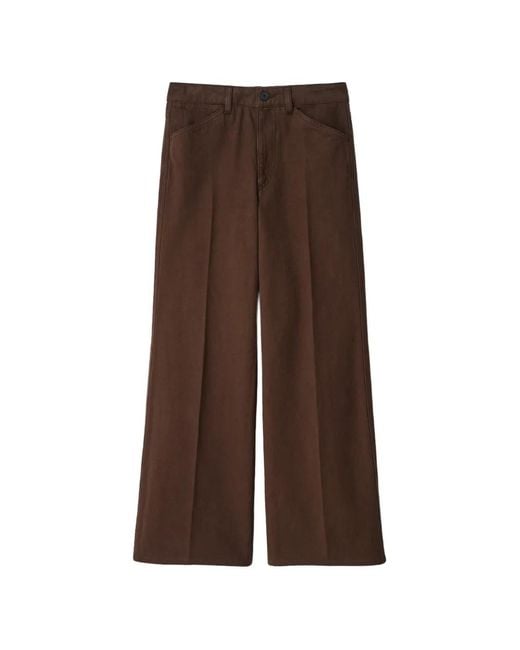Lemaire Brown Flared Five-Pocket Pants