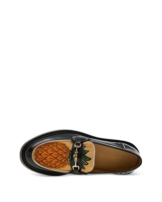 Filling Pieces Black Ananas Horsebit Loafers