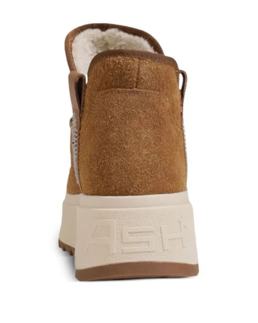 Ash Brown Moon Platform Ankle Boots