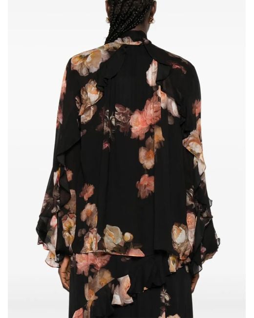 Zimmermann ラッフル フローラル ブラウス Black