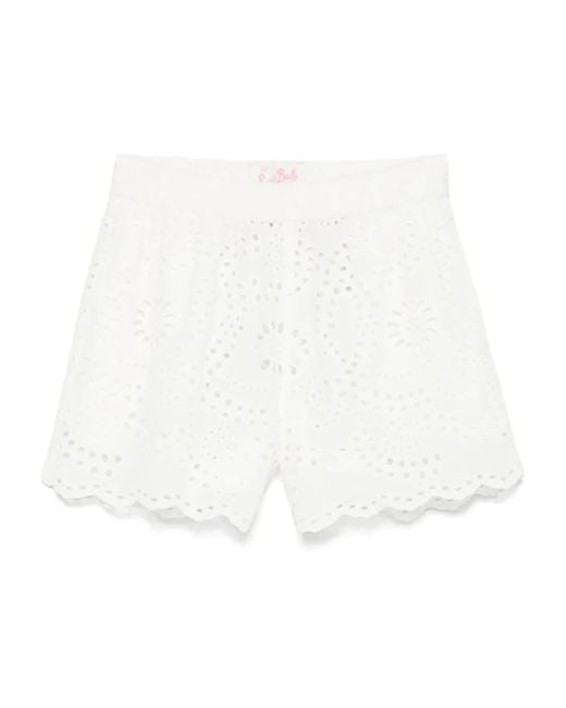 Mc2 Saint Barth White Meave Shorts