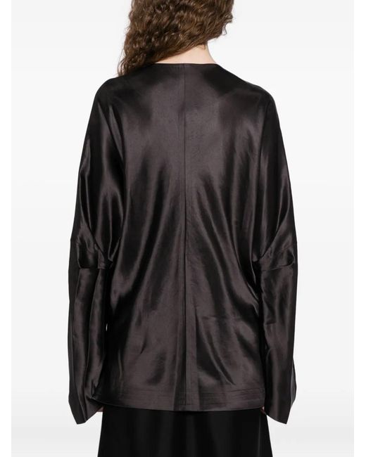 YEAREAST Black Crew-Neck Blouse