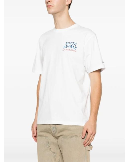 Mc2 Saint Barth White T-Shirt Portland À Détail Imprimé for men