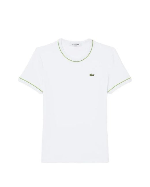 Lacoste White Round Neck T-Shirt