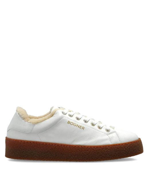 Bogner White Lucerne Shearling-Lined Sneakers