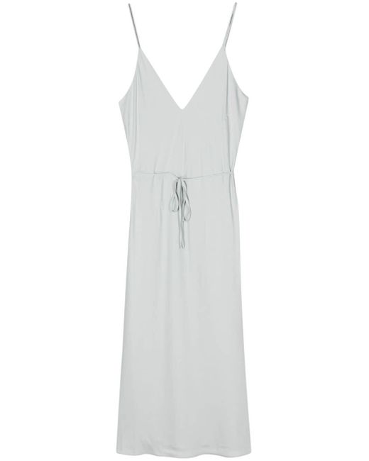 Calvin Klein Crêpe Maxi-jurk Met V-hals in het White