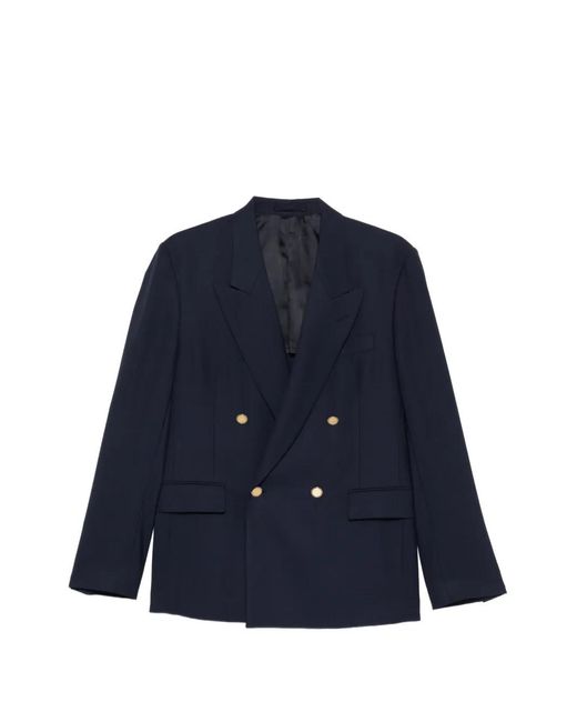 Lardini Blue Double-Breasted Button Jacket for men