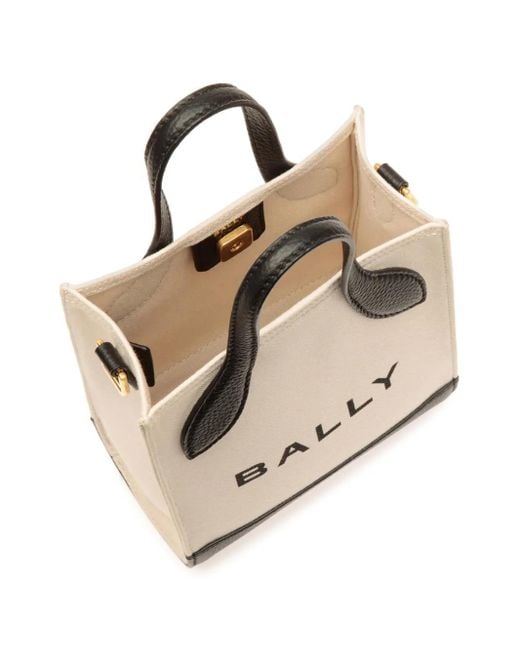 Bally Natural Bar Logo-Print Tote Bag
