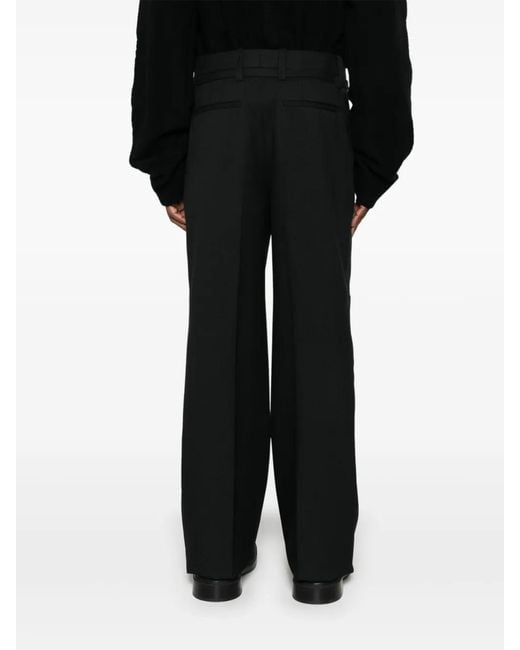 Jil Sander Black Belted Tailored Trousers for men