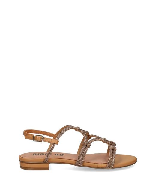Bibi Lou Brown Quail Crystal-Embellished Caged Sandals