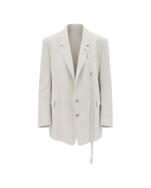 ANN DEMEULEMEESTER white narrow tie 未使用品 Ann Demeulemeester Women's White Tie-Detail Blazer
