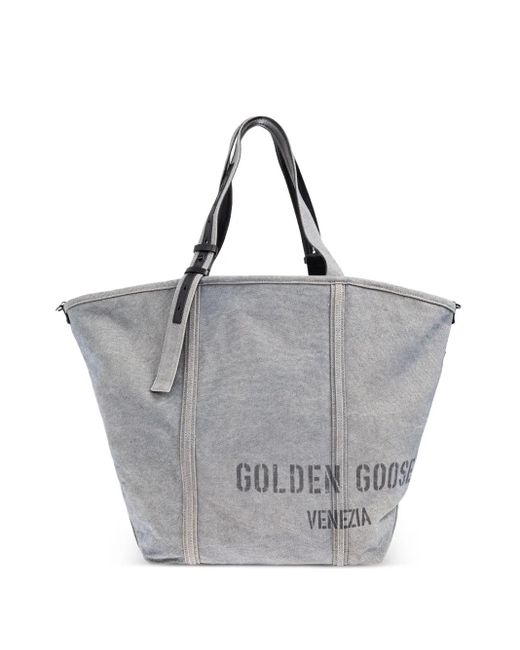 Golden Goose Deluxe Brand Gray Logo-Print Tote Bag