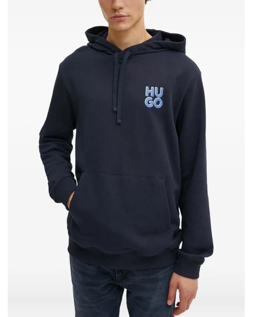 HUGO Blue Logo Hooded Sweatshirt for men