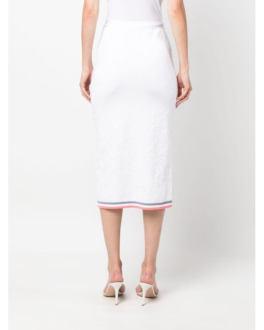 Falda de tubo con motivo estampado Fendi de color White
