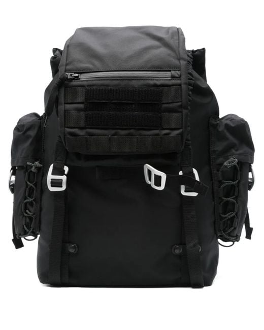 Sacai Black Drawstring Flap Backpack