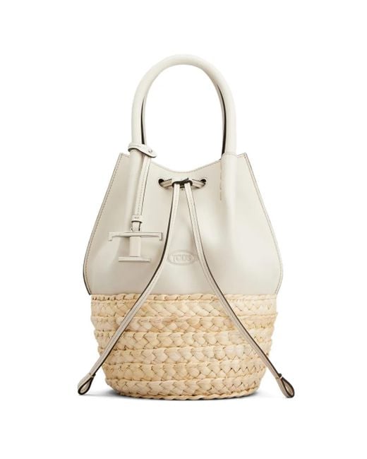Petit Sac Seau À Bords En Cuir Tod's en coloris Natural