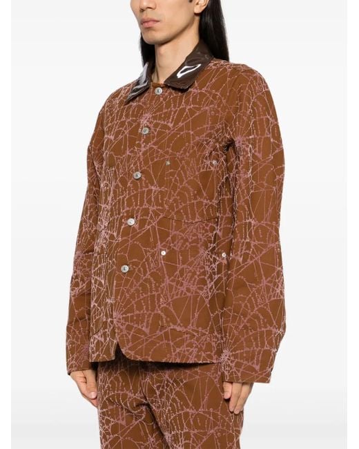 MASU Brown Flocky-Web Jacket for men
