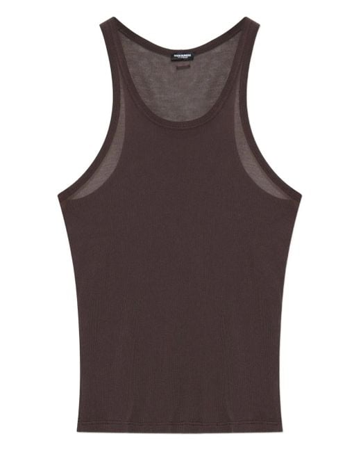 DSquared² Brown Ribbed Tank Top for men